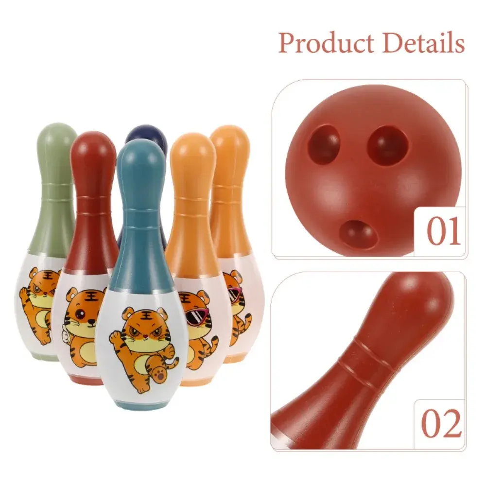IParent-child Interaction Bowling Toys,Indoor Outdoor Sports Bowling Balls Game, Bowling Set Includes 6 Plastic Pins & 2 Balls