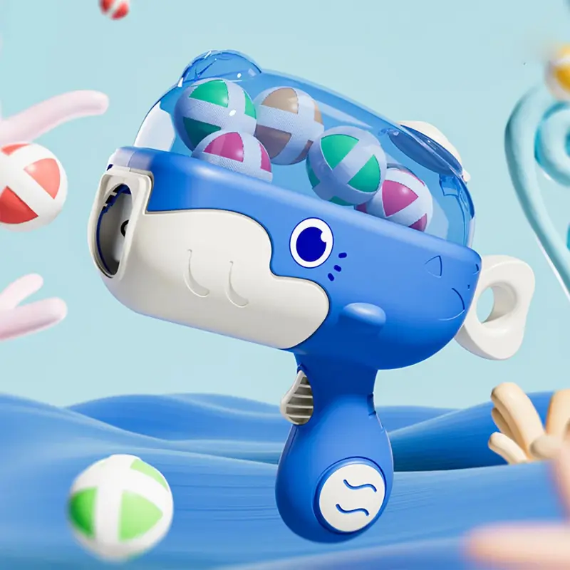Indoor and Outdoor Parent Child Interactive Shooting Competition Puzzle Toys Whale Sticky Ball Gun for Children
