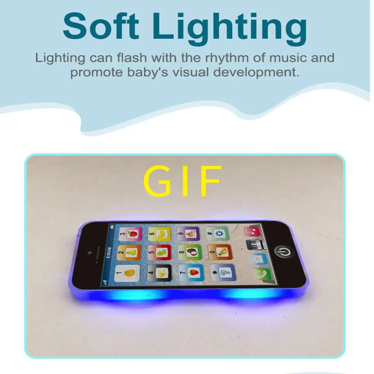 Musical Play Phone for Toddlers,Multifunctional Cellphone with Light Sound,Simulation Cell Phone Toys Mobile Vocal Toy for Kids