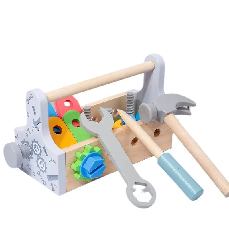 Children Toolbox Wooden Toys Pretend Play Set Nut Disassembly Screw Assembly Simulation Repair Games Educational Sensory Toys