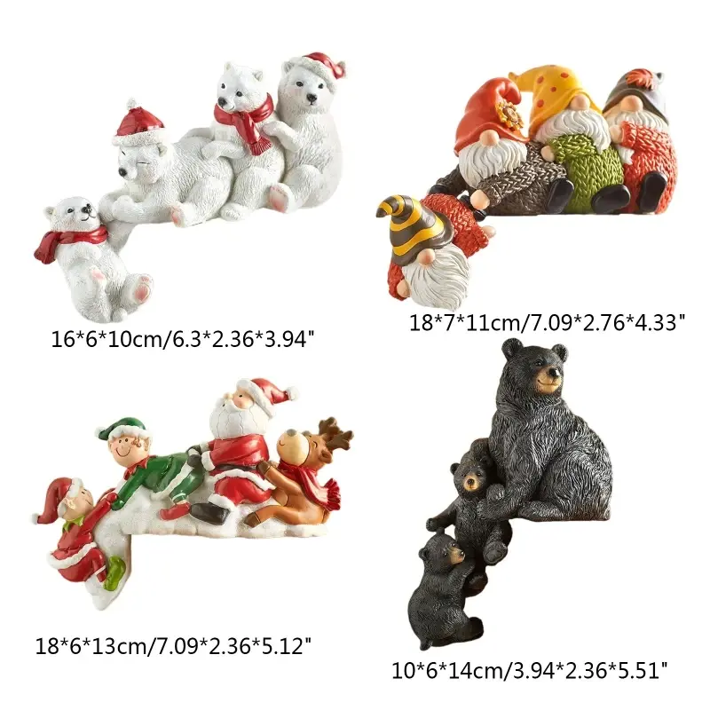 Christmas Door Frame Decoration Santa Claus Polar Bear A Helping Hand Table Corner Ornaments Tabletop Crafts Home Decoration