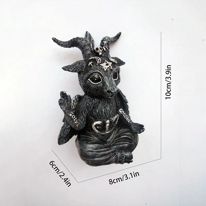 Halloween Decorations Black Goat Resin Craft Creative Home New Gift Craft Jewelry Resin Desktop Statue Courtyard Decoration