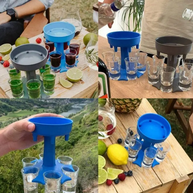 Wine Dispenser Gathering White And Red Wine Six Cup Dispenser Color Cup Funnel Shaped Wine Dispenser Juice Beverage Dispensers