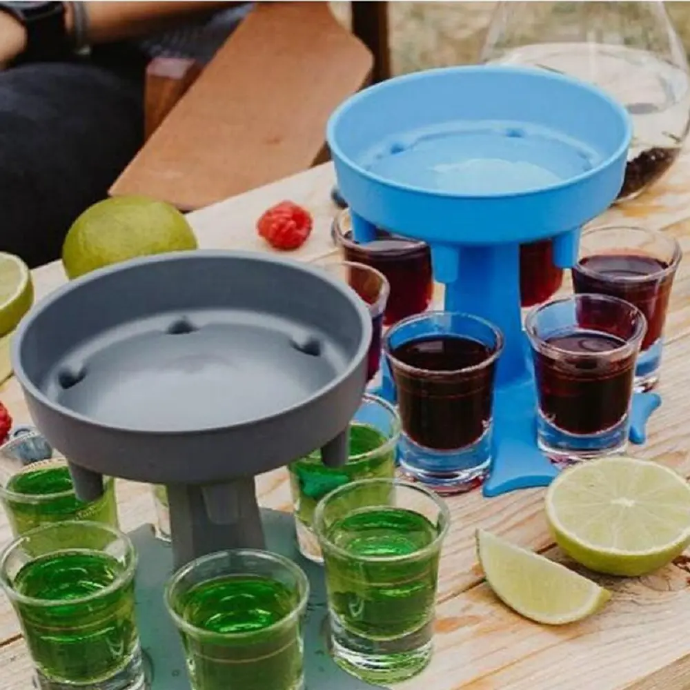 Wine Dispenser Gathering White And Red Wine Six Cup Dispenser Color Cup Funnel Shaped Wine Dispenser Juice Beverage Dispensers