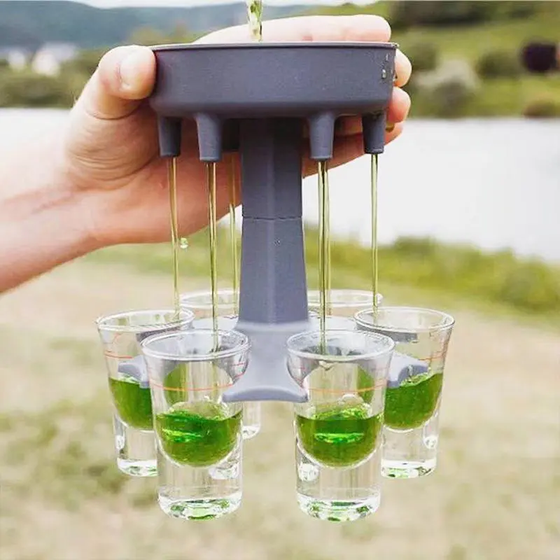 Wine Dispenser Gathering White And Red Wine Six Cup Dispenser Color Cup Funnel Shaped Wine Dispenser Juice Beverage Dispensers