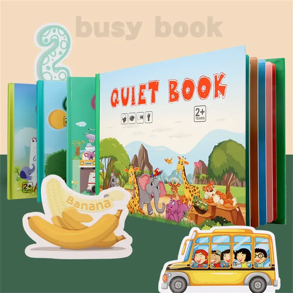 Quiet Book Sticker Puzzles Game Baby Educational Montessori Early Education Children Cognitive Paste Matching Card Birthday Gift