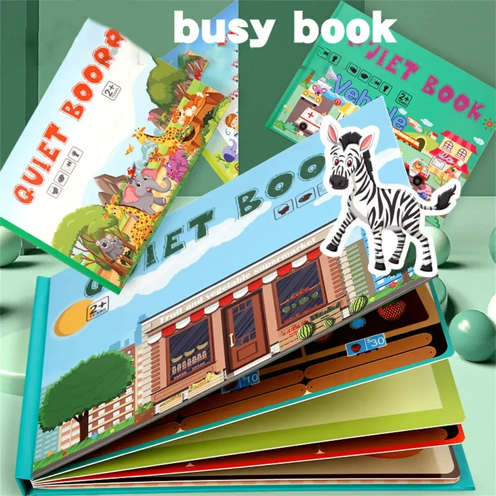 Quiet Book Sticker Puzzles Game Baby Educational Montessori Early Education Children Cognitive Paste Matching Card Birthday Gift