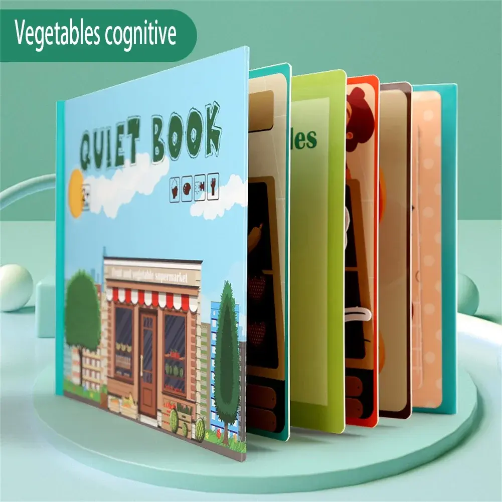 Quiet Book Sticker Puzzles Game Baby Educational Montessori Early Education Children Cognitive Paste Matching Card Birthday Gift