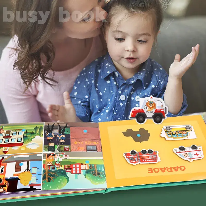 Quiet Book Sticker Puzzles Game Baby Educational Montessori Early Education Children Cognitive Paste Matching Card Birthday Gift