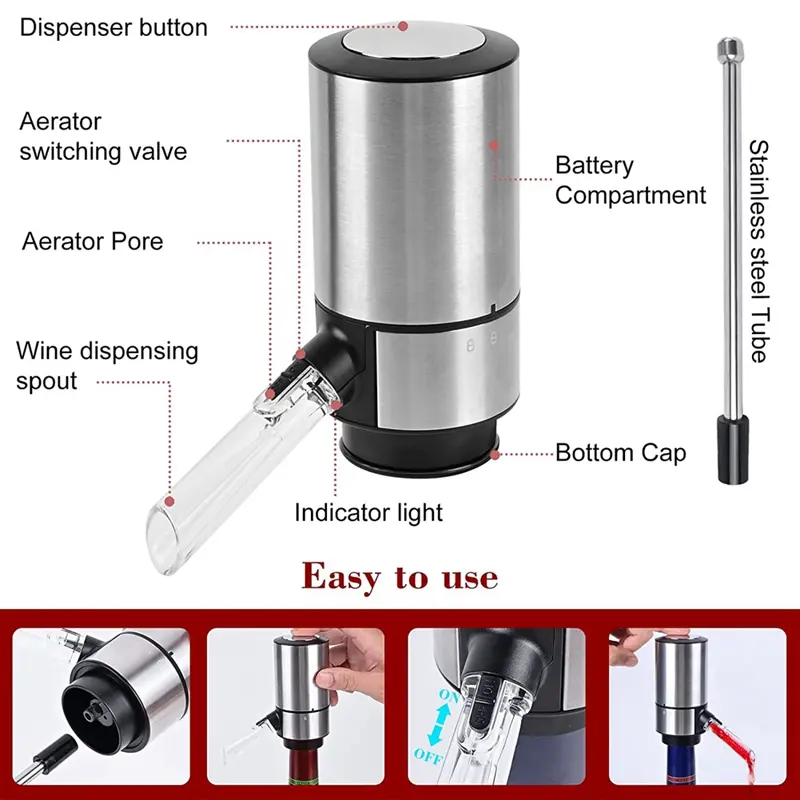 USB Electric Decanter Intelligent Red Wine Electric Decanter Easy to Clean Pneumatic Electric Decanter Creative Wine dispenser