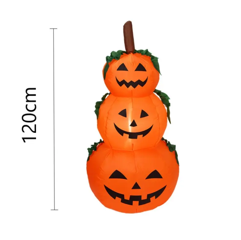 1.2 M Halloween Inflatable Pumpkin with LED Outdoor Decoration Horror Home Garden Courtyard Tombstone Decoration Haunted Props