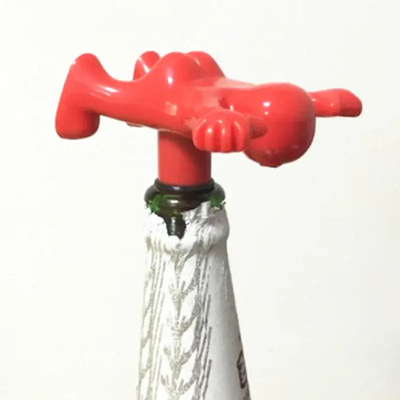 Happy Man Bottle Opener, Little Red Man Fun Wine and Beer Bottle Opener Set Reusable Household Tools Bar Kitchen Accessories