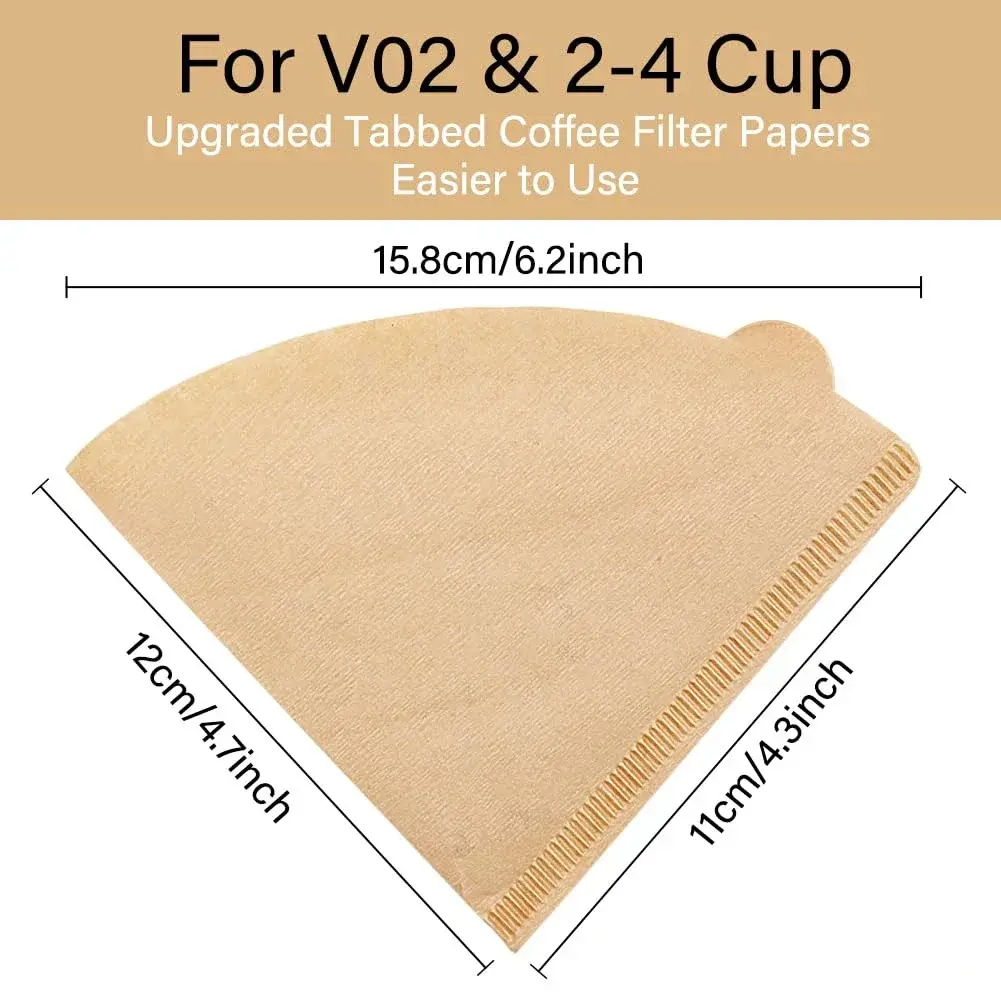 50 Pcs of Paper Coffee Filter Tipping Filter V-shaped Conical Filter Paper Drip Filter Manual Coffee Filter Paper Conical Paper