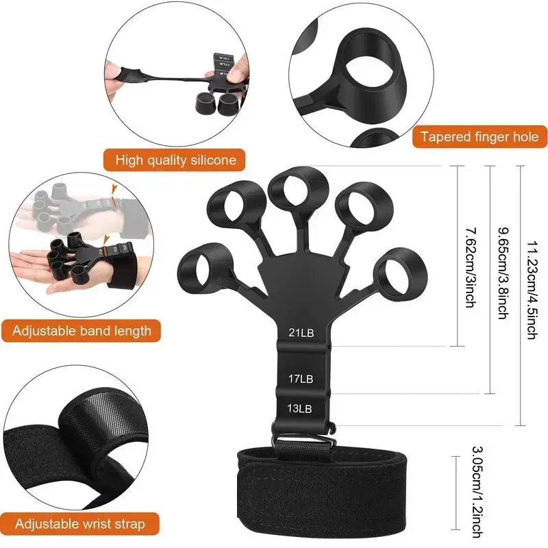 Finger Exercise Trainer Level 6 Resistance Finger Rehabilitation Device Wrist Physical Tools Hand Strengthener For Patient