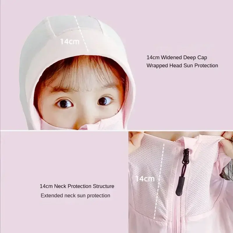 Children's Outdoor Ice Silk Sunscreen Jacket UV Resistant Children's Summer Cycling Sunscreen Jacket Children's Clothing