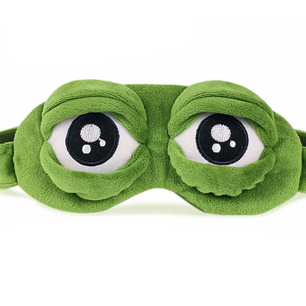 3D Sad Frog Sleep Mask Natural Sleeping Eye shade Cover Shade Eye Patch Women Men Soft Portable Blindfold Travel Eye patch