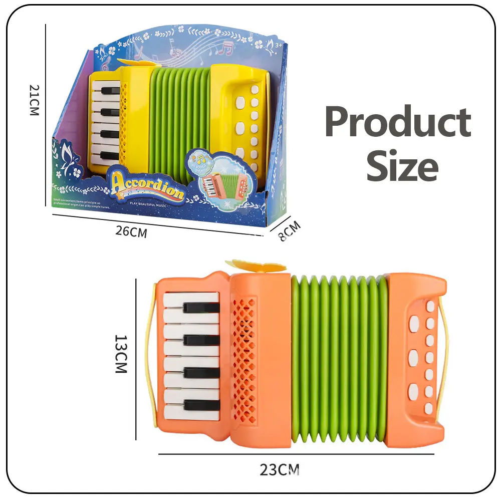 Toy Accordion 10 Key 8 Bass Accordion Instrument Education Toy Children's Music Interest Development Toy Children Gifts Beginner