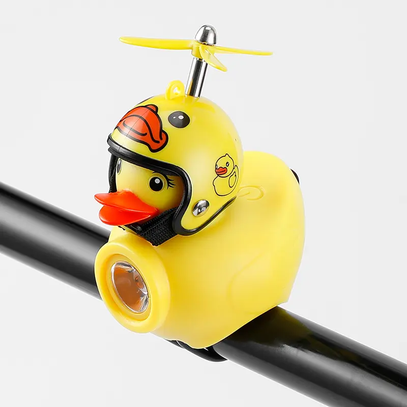 Bicycle Lights Yellow Duck Night Running Headlights Duck Bamboo Dragonfly Horn Flashlight Electric Vehicle Decorative Lights