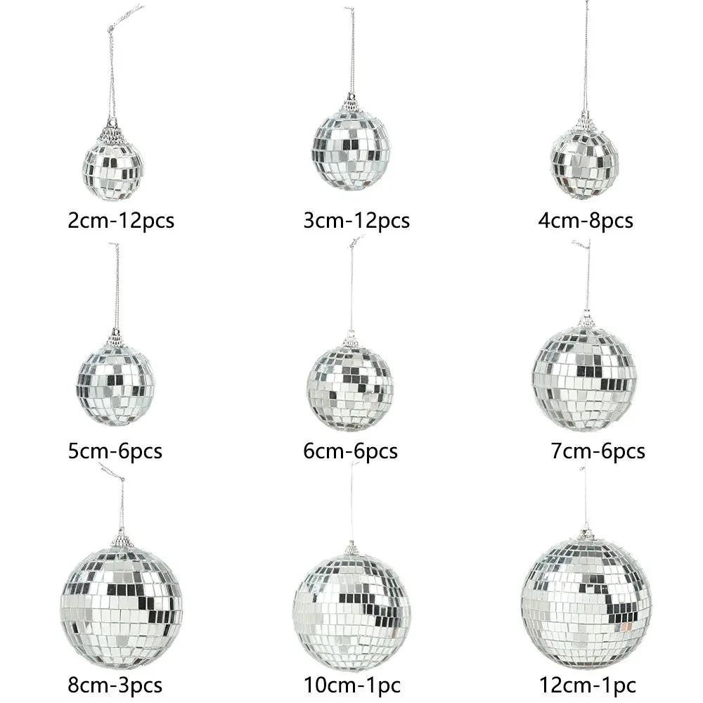 3-20cm Mirrored Disco Ball Suitable Dances Weddings Christmas Trees Decorations Laser Reflective Glass Mirror Balls Home Decor