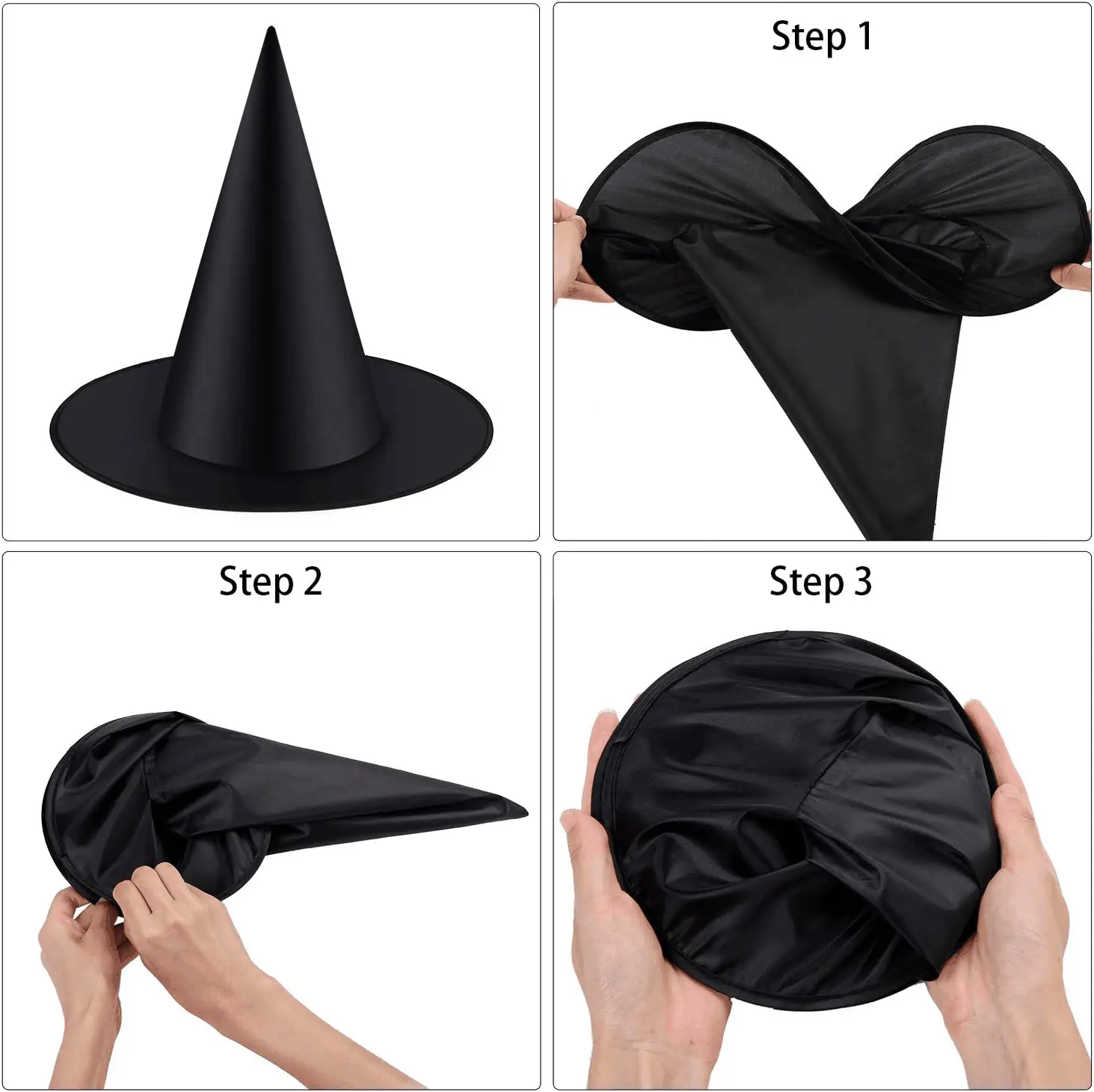 Halloween Decorative Hats Children's Witch Hats Black Top-notch Magic Hats Costumes Props Halloween Party Costumes Accessories