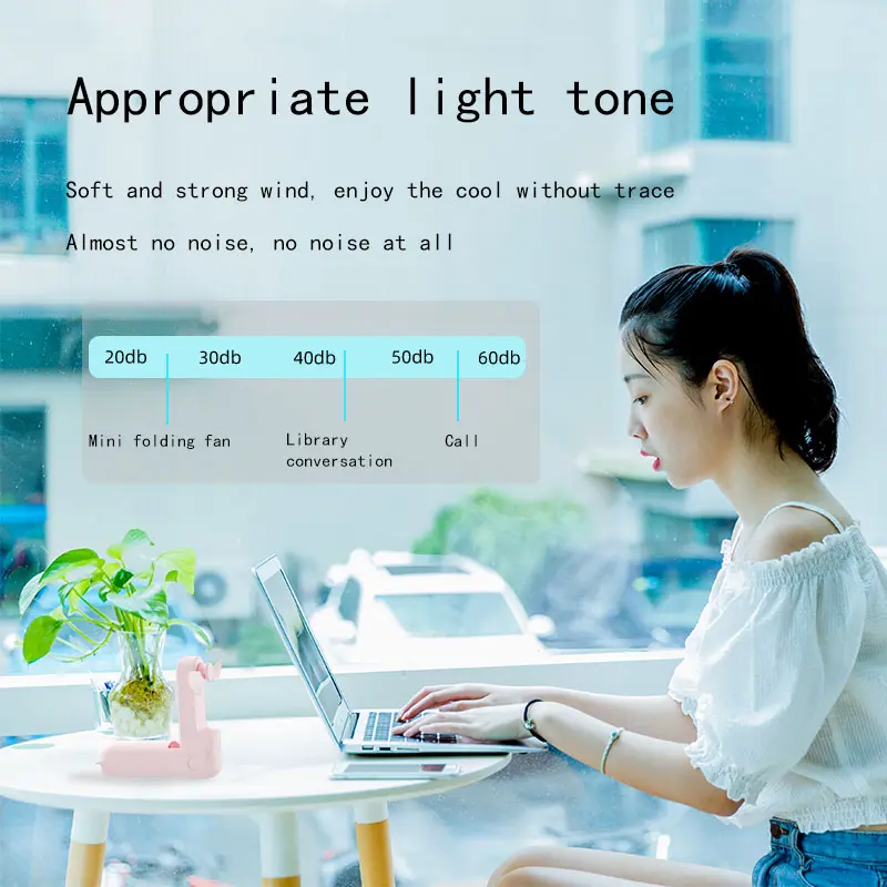 Portable Folding Electric Fan 3-in-1 Mini Handheld Cooling Fan Lightweight Handheld Portable Bag Pendant Fan Student Small Fan