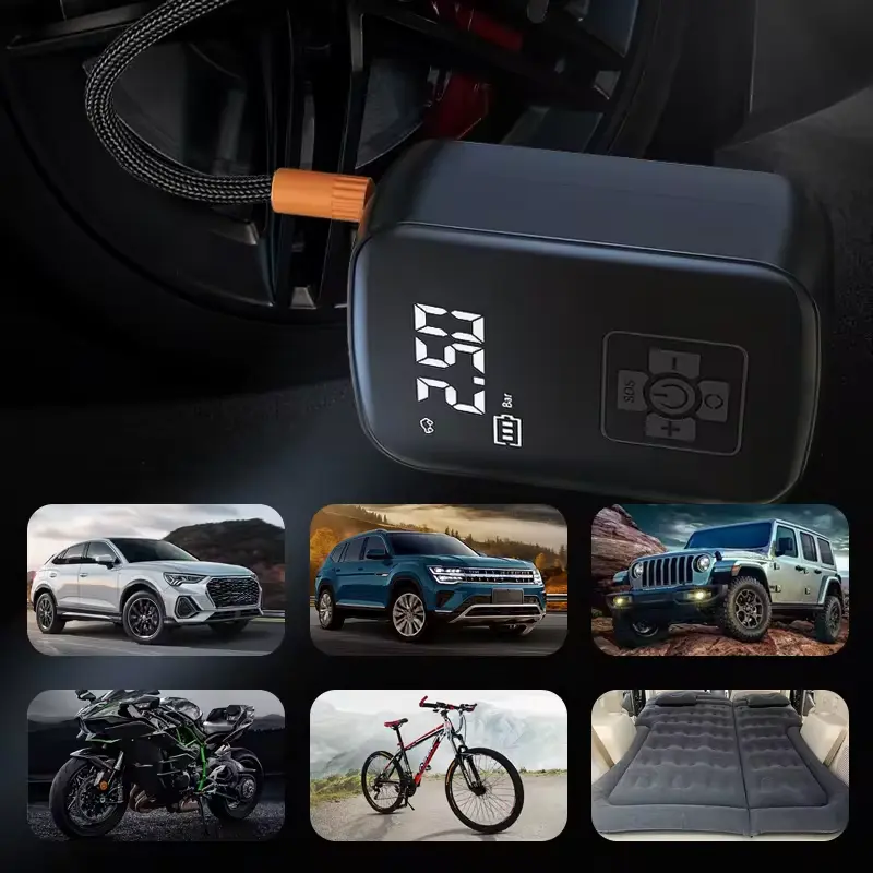 Car Mounted Wireless Inflation Pump Car Portable Inflation Pump Car Tire Inflation Cylinder Automatic Car Tire Inflation Pump