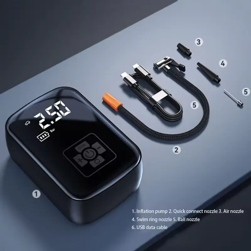 Car Mounted Wireless Inflation Pump Car Portable Inflation Pump Car Tire Inflation Cylinder Automatic Car Tire Inflation Pump