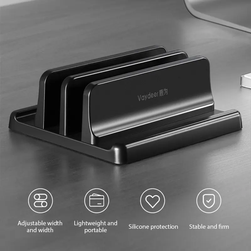 4-inch Dual Slot Adjustable Vertical Laptop Stand ABS Plastic Suitable For Laptop Base Space Saving Phone Stand Tablet Stand