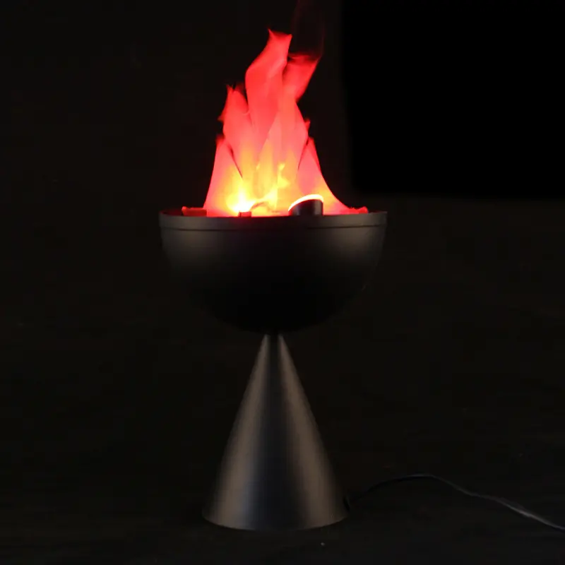Halloween Decorative Flame Brazier False Fire Burning Prop Simulation LED Electronic Fire Pot Secret Room Ghost House Decoration