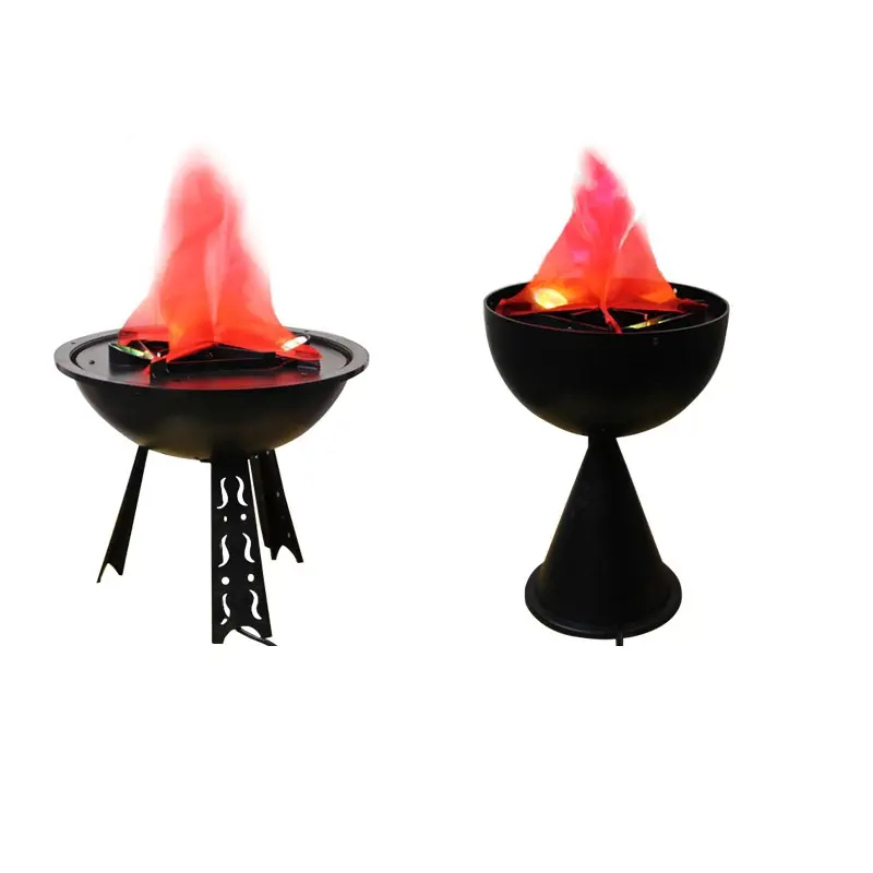 Halloween Decorative Flame Brazier False Fire Burning Prop Simulation LED Electronic Fire Pot Secret Room Ghost House Decoration