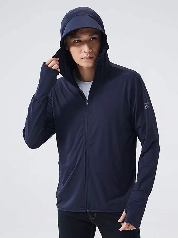 Summer UPF 50+UV Sunscreen Leather Clothing for Men's Ice Silk Sunscreen Clothing Ultra Light Sports Clothing Protective Coat