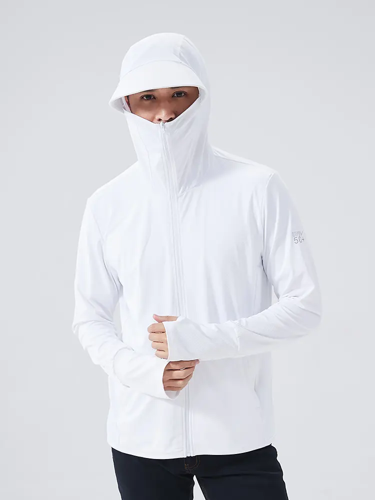 Summer UPF 50+UV Sunscreen Leather Clothing for Men's Ice Silk Sunscreen Clothing Ultra Light Sports Clothing Protective Coat