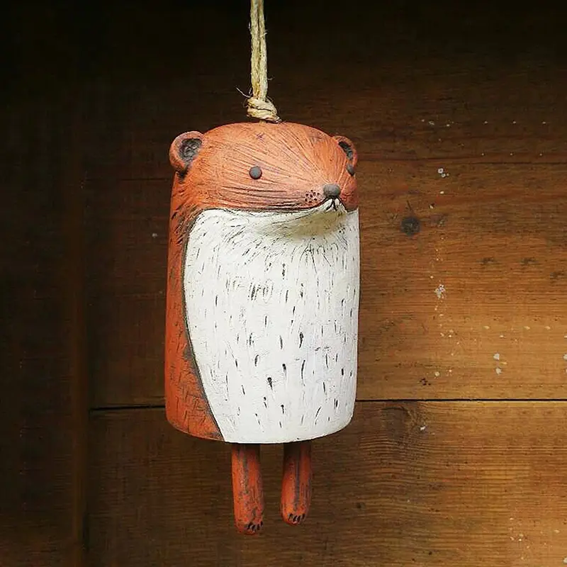Resin Cute Pet Wind Chime Crafts Outdoor Pendant Gifts Rural Garden Resin Animal Wind Chime Handmade Rural Courtyard Decoration