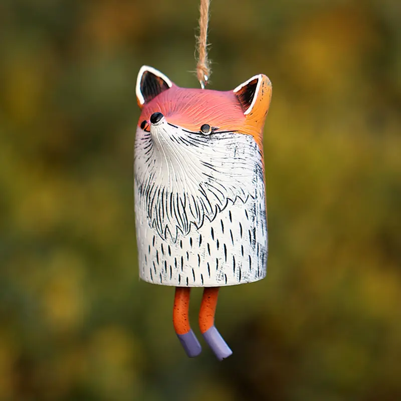 Resin Cute Pet Wind Chime Crafts Outdoor Pendant Gifts Rural Garden Resin Animal Wind Chime Handmade Rural Courtyard Decoration
