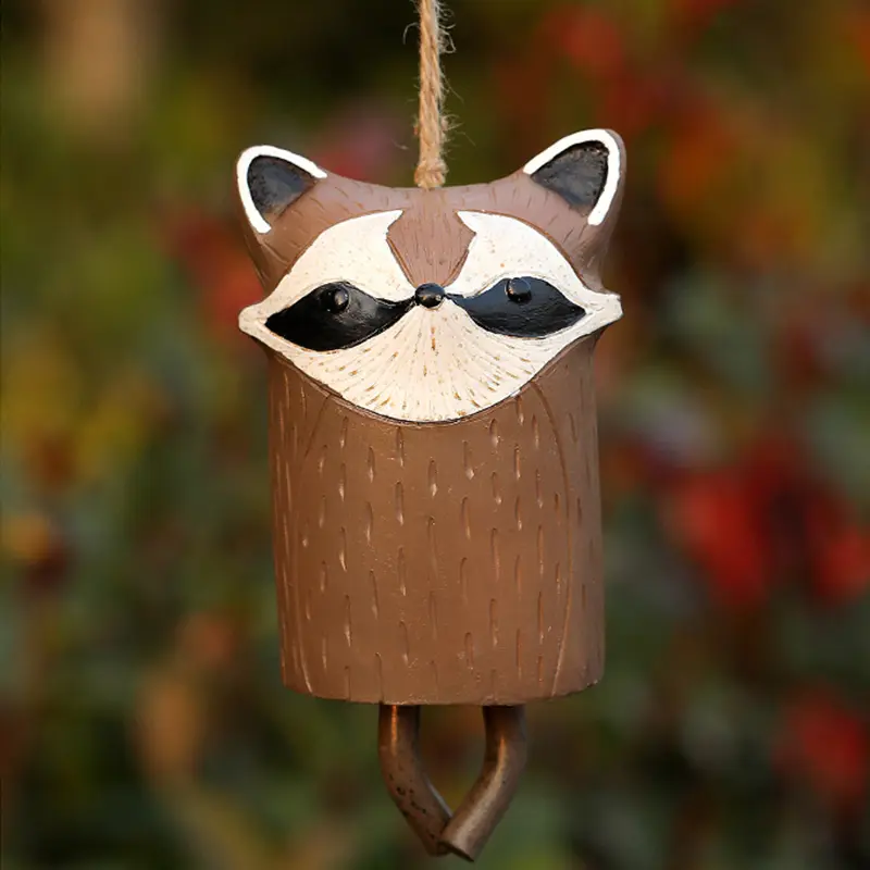 Resin Cute Pet Wind Chime Crafts Outdoor Pendant Gifts Rural Garden Resin Animal Wind Chime Handmade Rural Courtyard Decoration