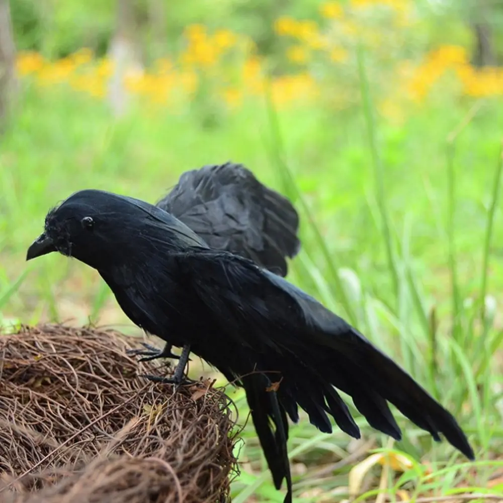 Simulated Black Crow Props Natural Pest Control Garden Decoration Outdoor Decoration Halloween Party Terrifying Animal Props