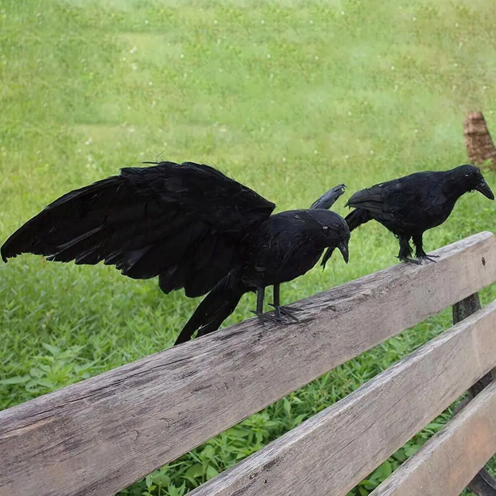 Simulated Black Crow Props Natural Pest Control Garden Decoration Outdoor Decoration Halloween Party Terrifying Animal Props