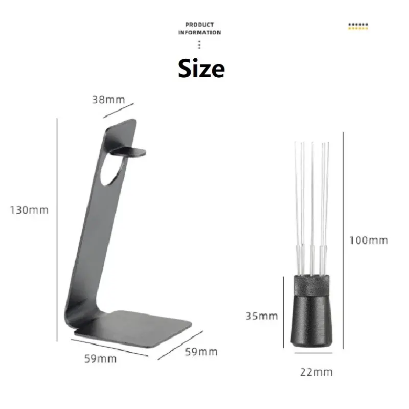Italian Coffee Mixing Needle Espresso Powder Mixer with 8-needle Magnetic Bracket Barista Coffee Mixing Distribution Tool