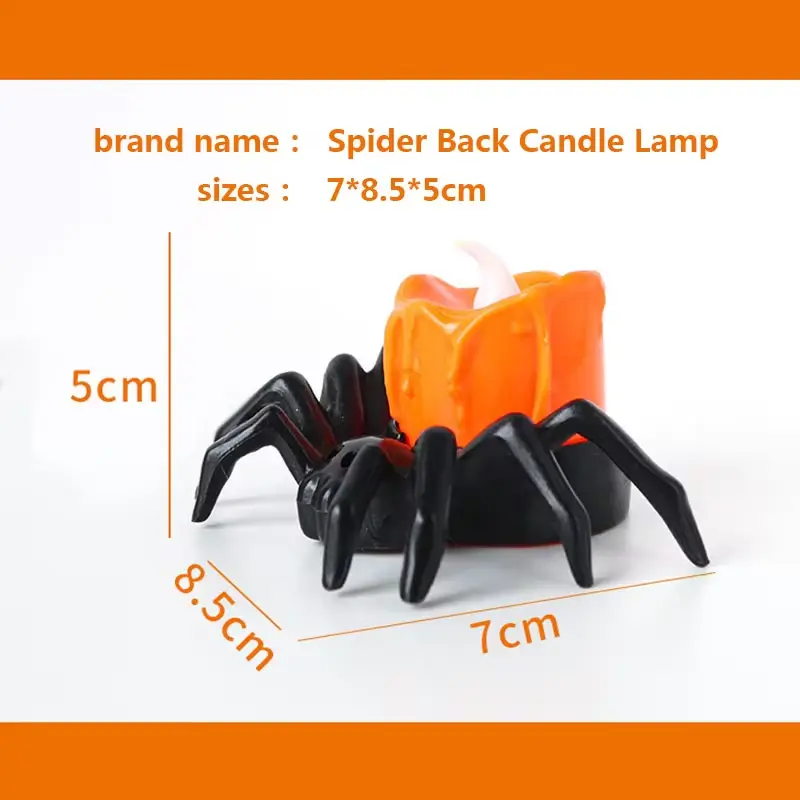 Halloween Decoration LED Candlelight Spider Plastic Pumpkin Lantern Ghost House Atmosphere Decoration Props Party Horror Props