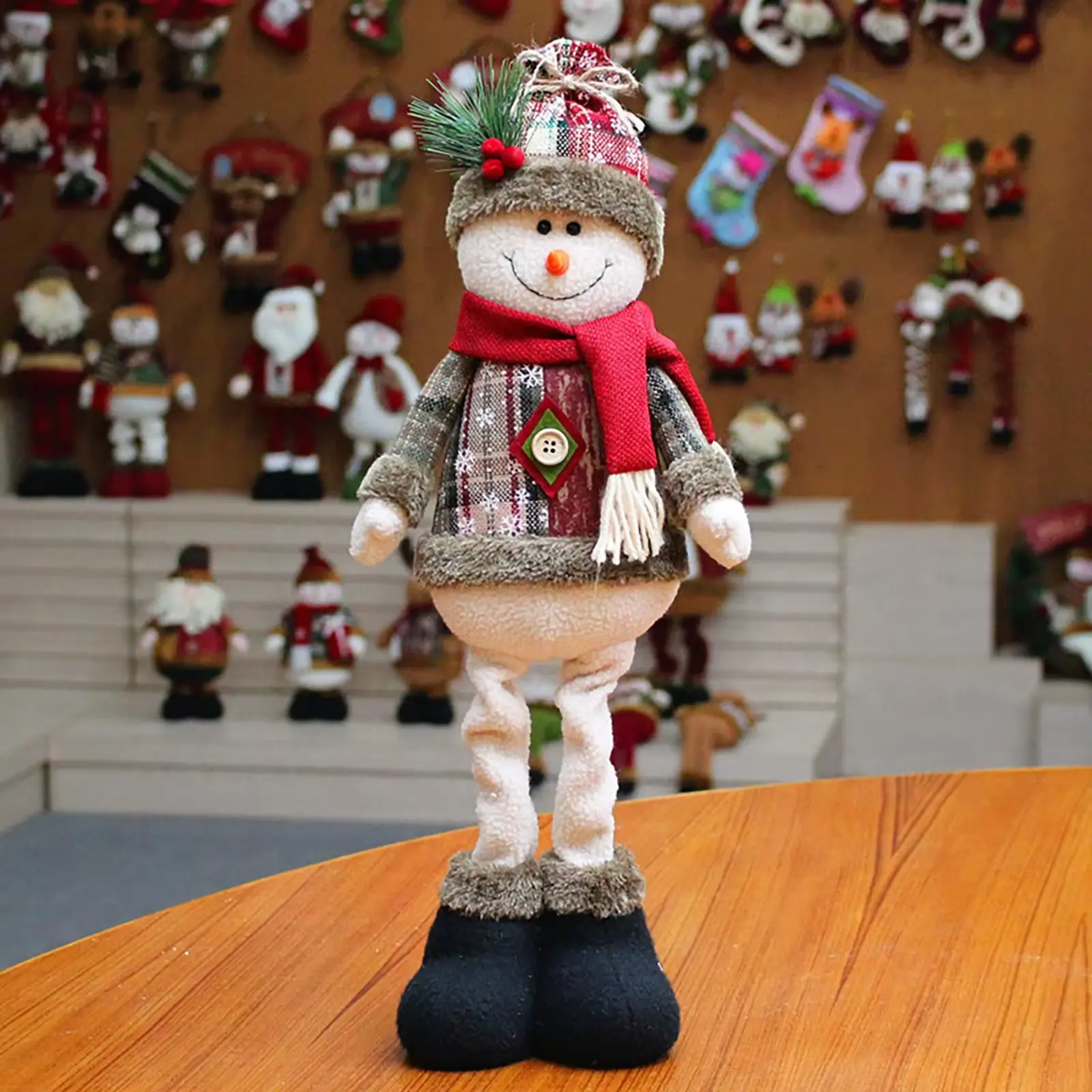 Christmas Decoration Doll Supplies Santa Claus Snowman Elk Standing Doll Decoration Plush Doll Christmas Children's Gift