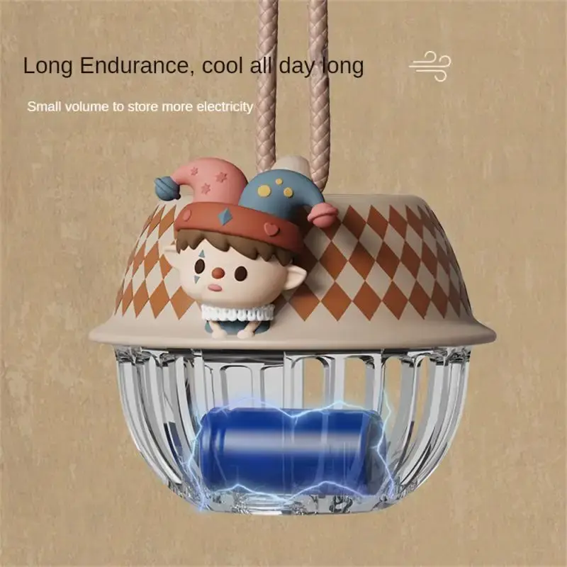 Portable Hanging Rope Mini Neck Fan Children's Small Fan USB Charging Cartoon halter Fan No Blades Silent Fan Sports Cooler