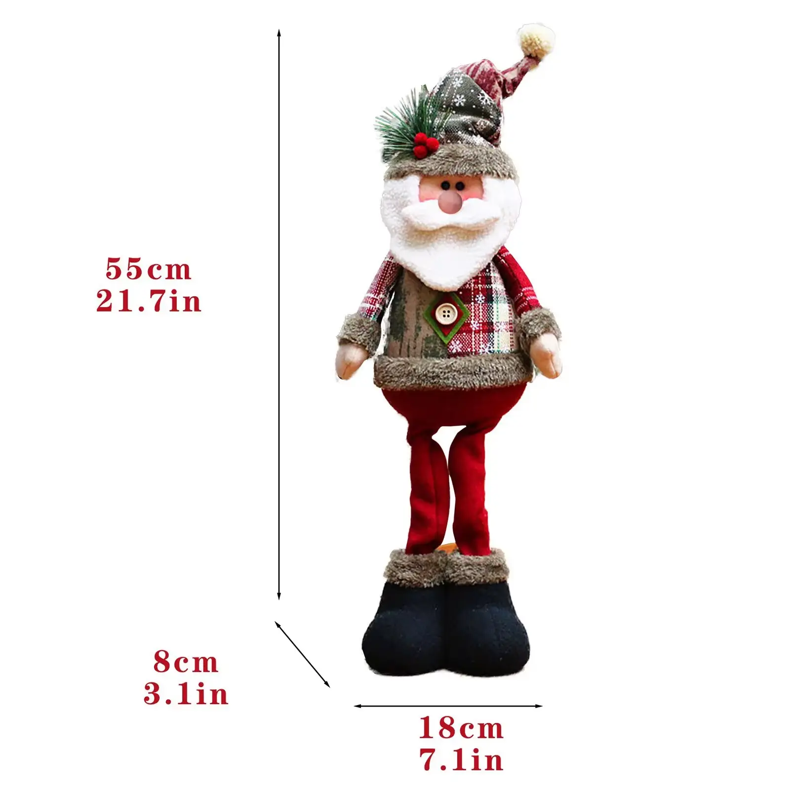 Christmas Decoration Doll Supplies Santa Claus Snowman Elk Standing Doll Decoration Plush Doll Christmas Children's Gift
