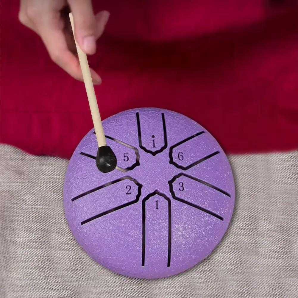 3-inch 6-tone Steel Tongue Drum Mini Hand Drum Meditation Rain Drum Ethereal Beginner Children's Enlightenment Instrument