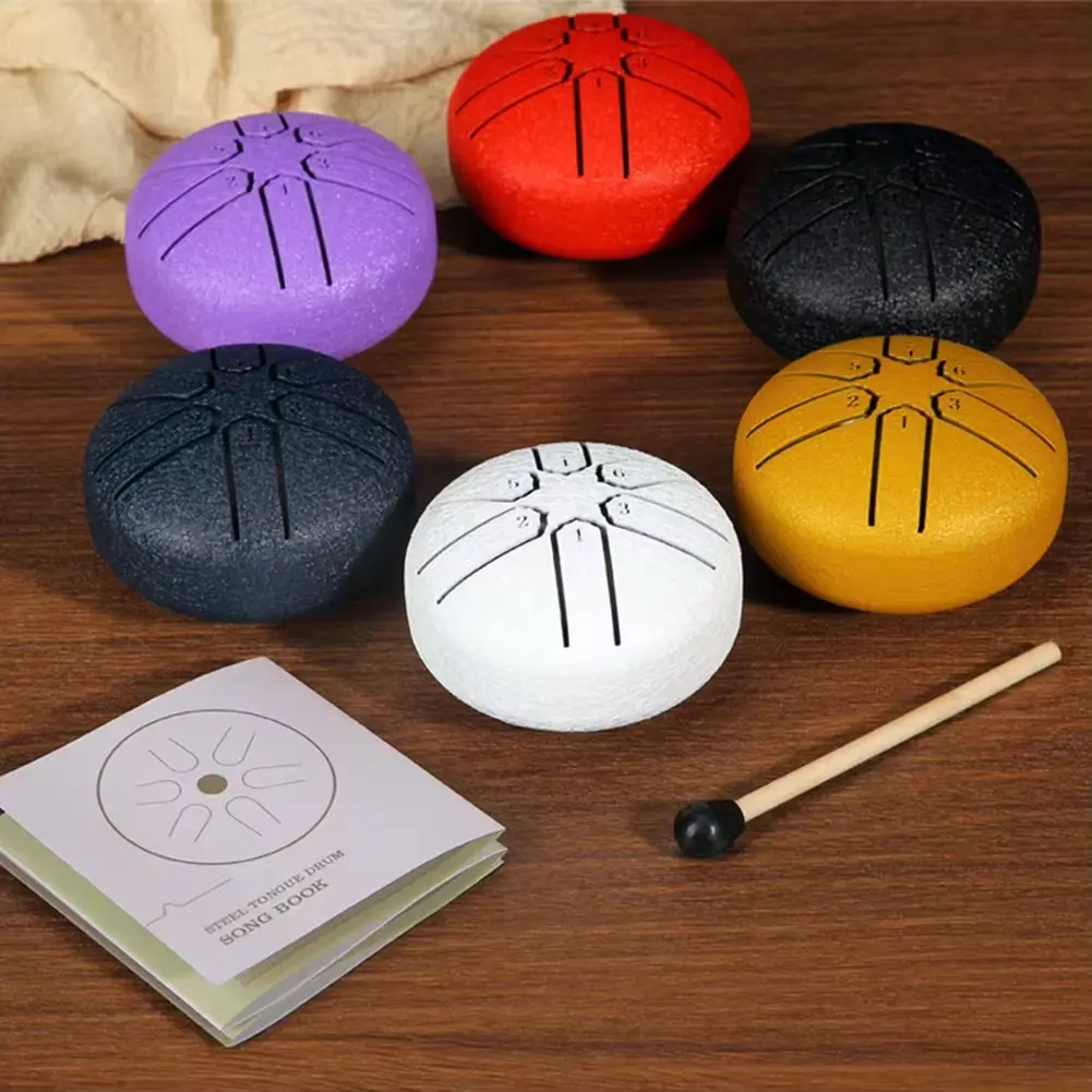3-inch 6-tone Steel Tongue Drum Mini Hand Drum Meditation Rain Drum Ethereal Beginner Children's Enlightenment Instrument