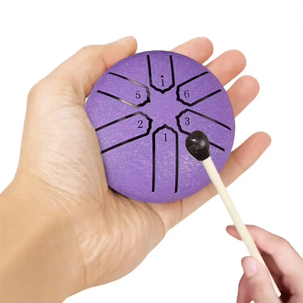 3-inch 6-tone Steel Tongue Drum Mini Hand Drum Meditation Rain Drum Ethereal Beginner Children's Enlightenment Instrument