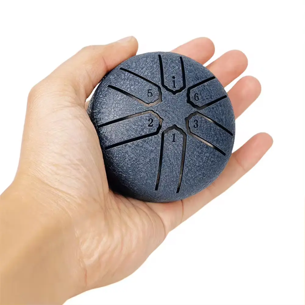 3-inch 6-tone Steel Tongue Drum Mini Hand Drum Meditation Rain Drum Ethereal Beginner Children's Enlightenment Instrument