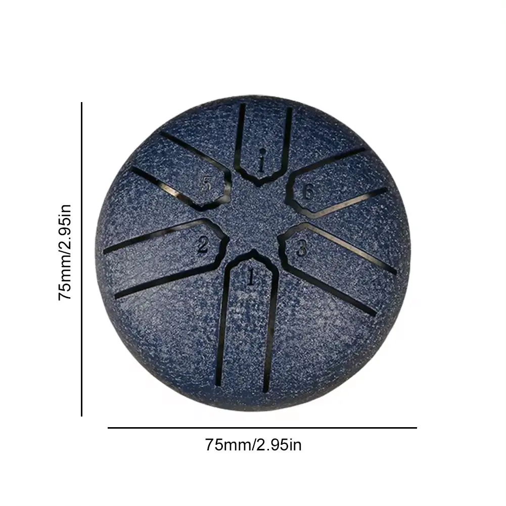 3-inch 6-tone Steel Tongue Drum Mini Hand Drum Meditation Rain Drum Ethereal Beginner Children's Enlightenment Instrument
