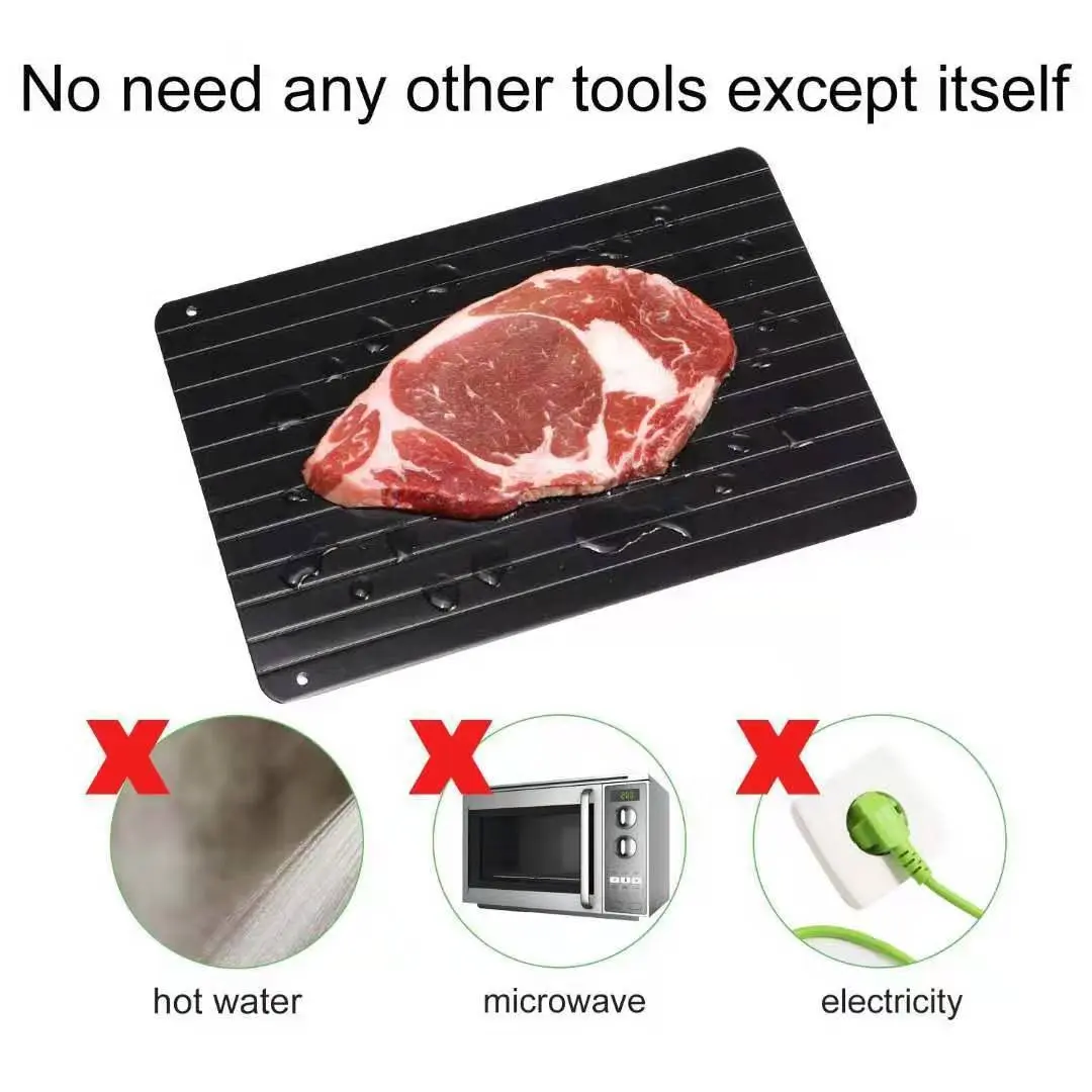 1PCS Aluminum Alloy Quick Defrosting Thawing Tray Thawing Frozen Meat Fish Food Tray Meat Thawing Board Household Kitchen Tools