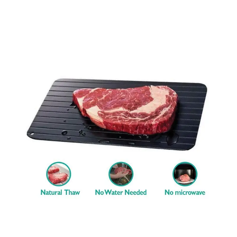 1PCS Aluminum Alloy Quick Defrosting Thawing Tray Thawing Frozen Meat Fish Food Tray Meat Thawing Board Household Kitchen Tools