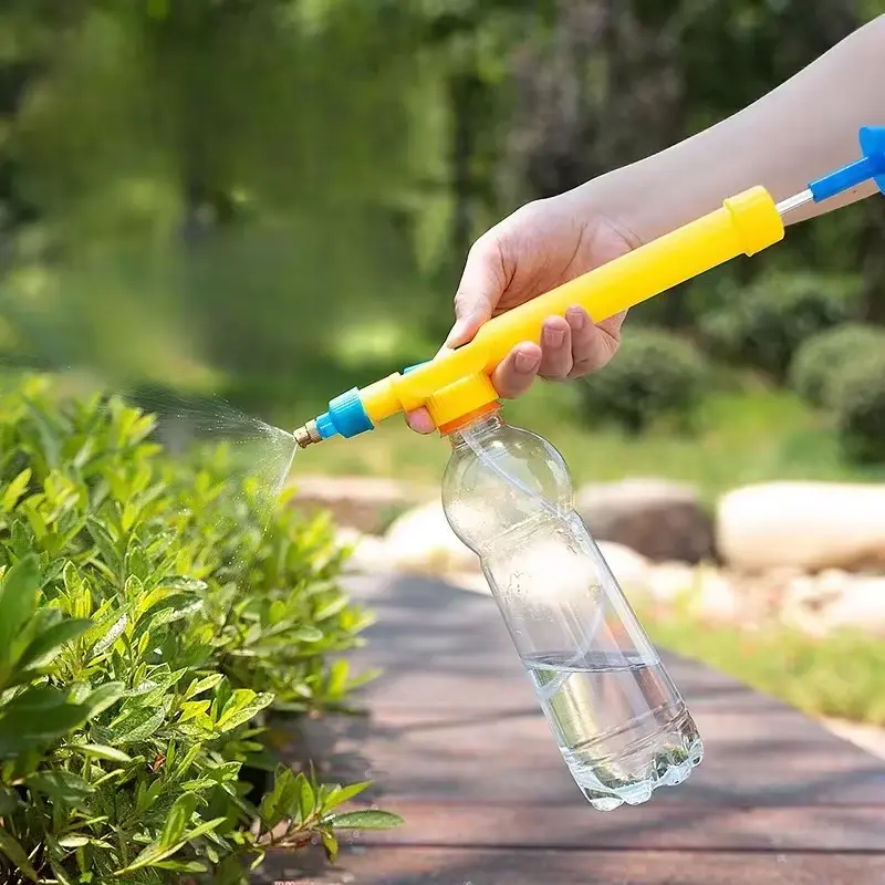 Pull Rod Spray High Pressure Air Pump Manual Spray Adjustable Beverage Bottle Nozzle Garden Watering Spray Agricultural Tool